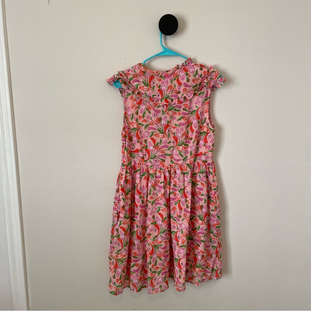 Banjanan Pink Green Floral Ellian Dress Flutter Cap Sleeve Size Small - Picture 10 of 12